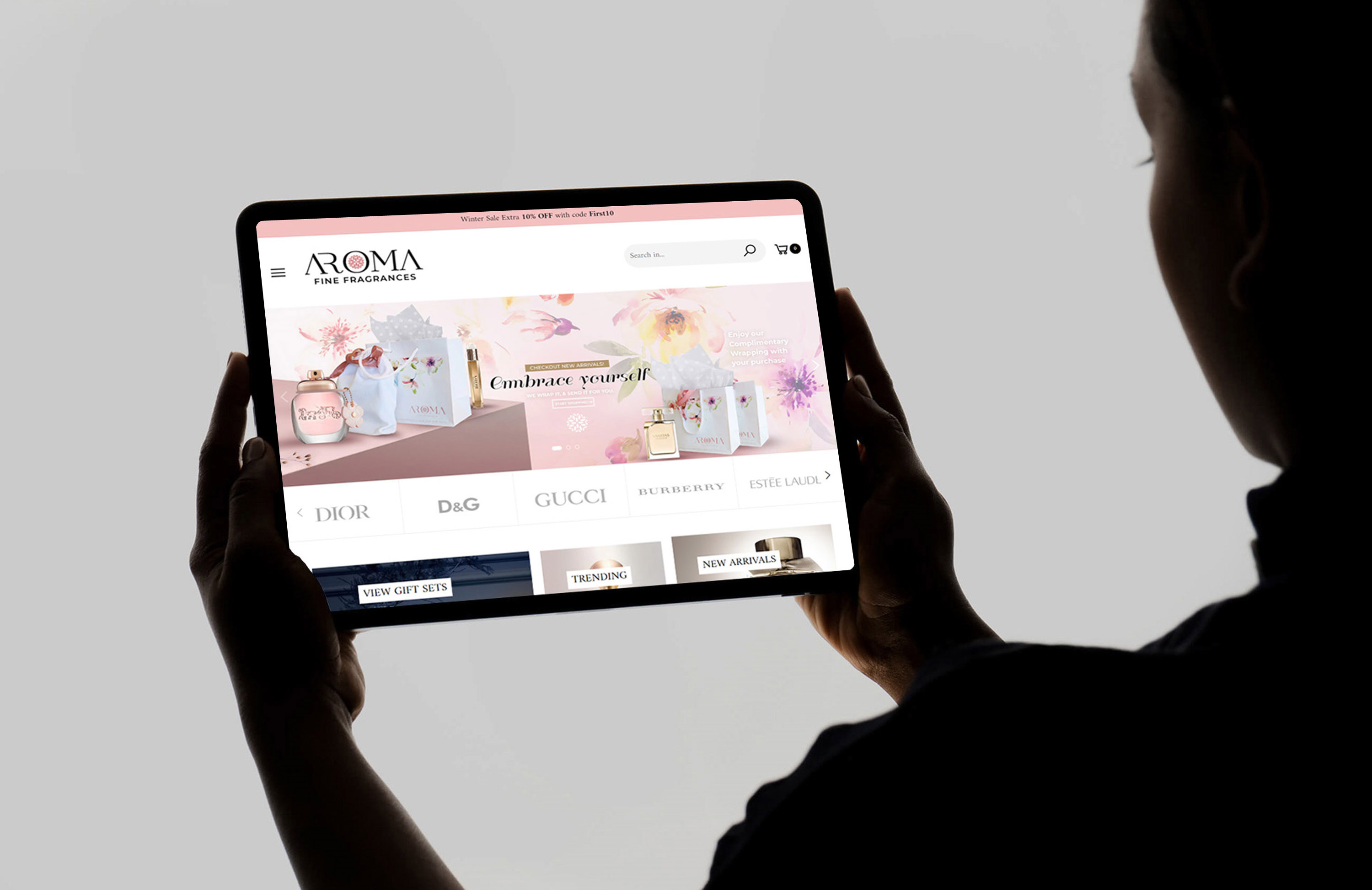 Aroma Fine Fragrances — tablet view